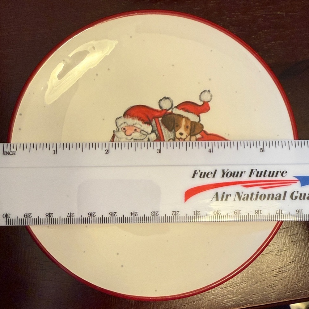 Set of 2 Peppermint & Pine Red Christmas Plates - Picture 5 of 7
